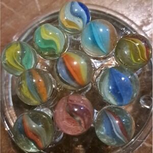 Lot Of 11 Estate Sale Marbles Mixed Colors